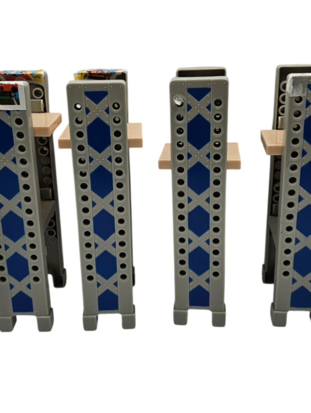 Lot of 4 Plastic Railway Train Track Riser Lot Thomas Brio Gray Blue